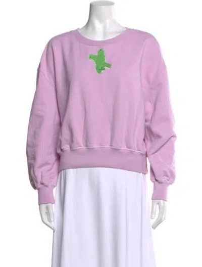 Pre-owned Canada Goose Graphic Print Crew Neck Sweatshirt In Pink