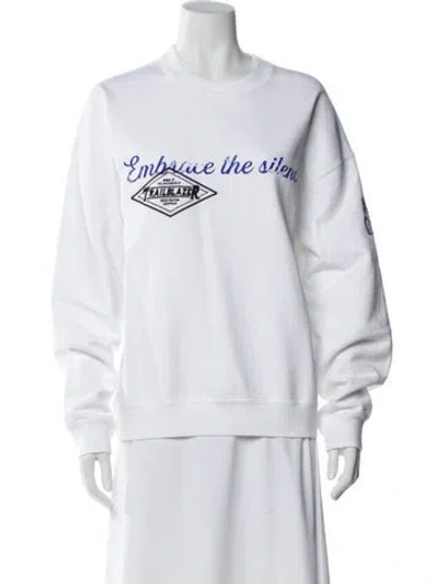 Pre-owned Canada Goose Graphic Print Crew Neck Sweatshirt In White