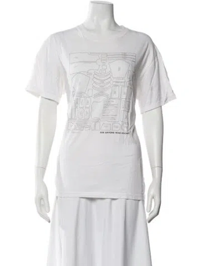 Pre-owned Canada Goose Graphic Print Crew Neck T-shirt In White