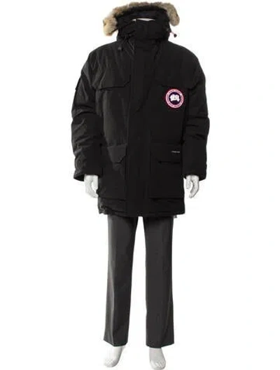 Pre-owned Canada Goose Graphic Print Parka In Black