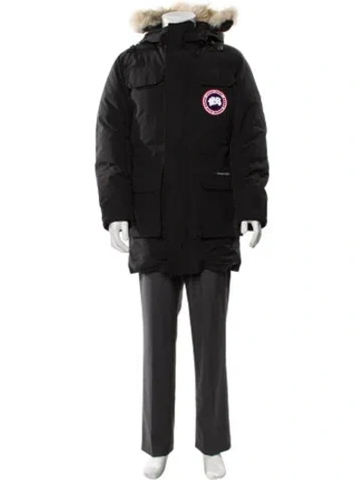 Pre-owned Canada Goose Graphic Print Parka In Black
