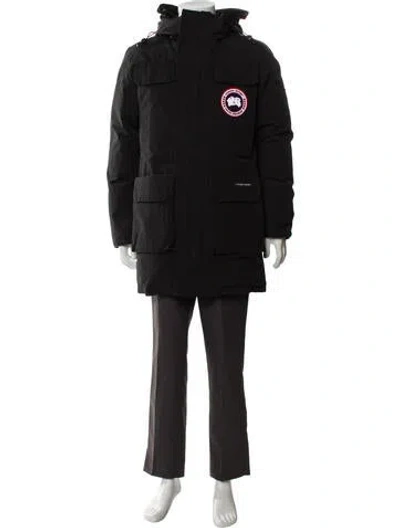 Pre-owned Canada Goose Graphic Print Parka In Black