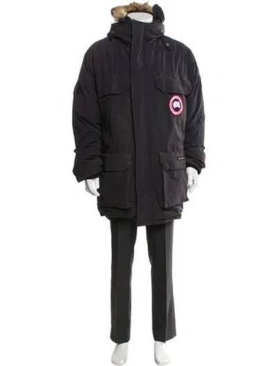 Pre-owned Canada Goose Graphic Print Parka In Black