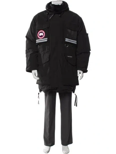 Pre-owned Canada Goose Graphic Print Parka In Black