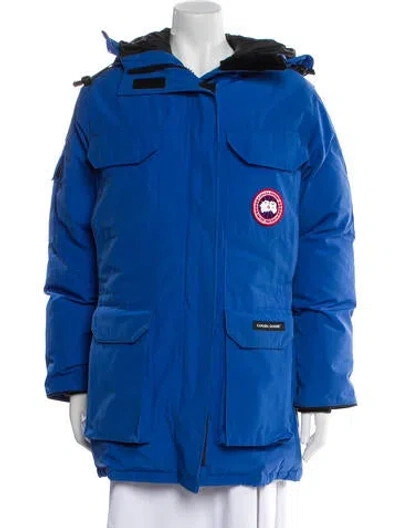 Pre-owned Canada Goose Graphic Print Parka In Blue