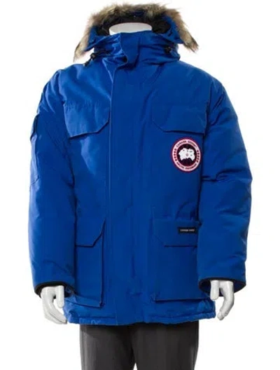 Pre-owned Canada Goose Graphic Print Parka In Blue