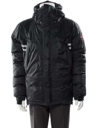 Pre-owned Canada Goose Graphic Print Puffer Coat In Gray