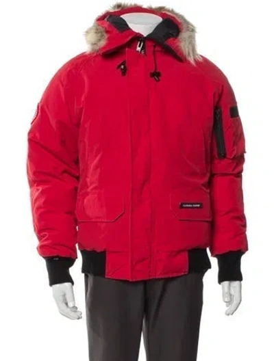 Pre-owned Canada Goose Graphic Print Puffer Coat In Red