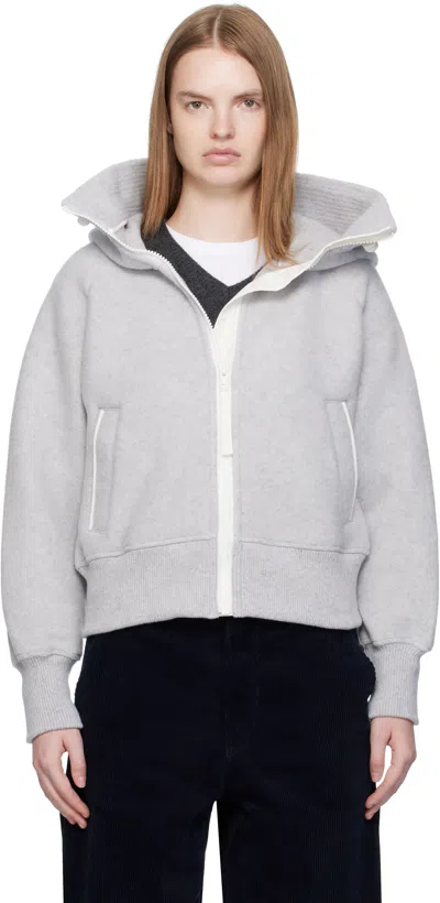 Canada Goose Hooded Jacket With Pockets And Long Sleeves In Gray