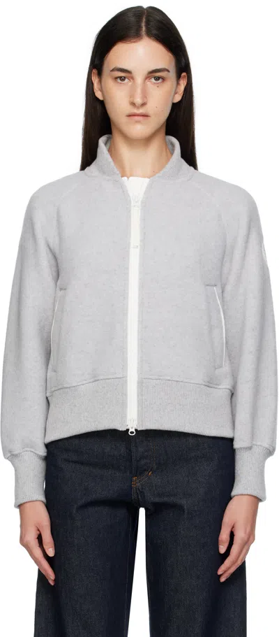 Canada Goose Gray 'white Label' Sierra Fleece Bomber Jacket