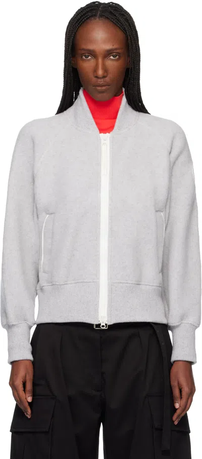 Canada Goose Gray 'white Label' Sierra Fleece Bomber Jacket