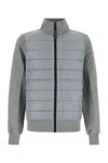 Canada Goose Huron Hybridge Cardigan With Padded Front Panel In Gray