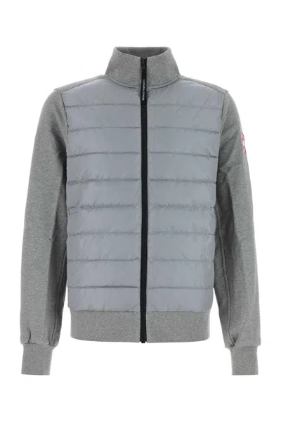 Canada Goose Quilted Front Panel Casual Jacket With High Collar In Gray