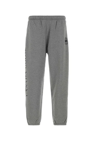 Canada Goose Cotton Rove Joggers Elastic Waist Cuffs Print In Gray