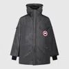 Canada Goose Long Length Hooded Down Outerwear In Gray