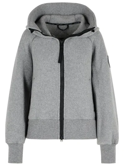 CANADA GOOSE CANADA GOOSE GREY RECYCLED WOOL BLEND JACKET WOMEN