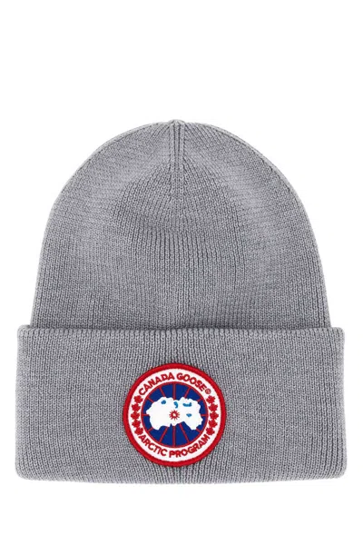 CANADA GOOSE CANADA GOOSE GREY WOOL ARCTIC BEANIE HAT