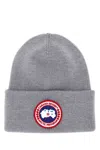 CANADA GOOSE GREY WOOL BEANIE HAT