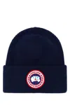 Canada Goose Navy Blue Wool Arctic Beanie Hat In Blue