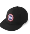 Canada Goose Branded Adjustable Baseball Cap With Curved Brim In Black
