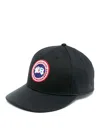 Canada Goose Men Cotton Logo Baseball Cap In Black
