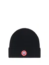 Canada Goose Ribbed Texture Cuffed Hats With Folded Cuff In Black