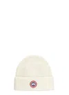 Canada Goose Mens Cottongrass-linaigrette Rib Toque Brand-patch Wool Beanie In Neutral