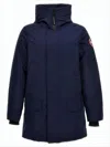 Canada Goose High-collar Down Jacket With Concealed Front Zipper In Blue