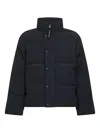 Canada Goose High-collar Logo-patch Jacket In Blue