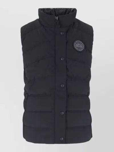 Canada Goose High Collar Padded Coat Side Pockets In Black