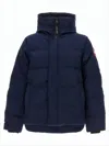 Canada Goose High Collar Padded Jacket With Concealed Zipper In Blue