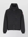 Canada Goose High Neck Down Jacket With Hood And Zip Pockets In Blue