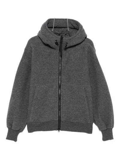Canada Goose Hooded Bomber Jacket In Black