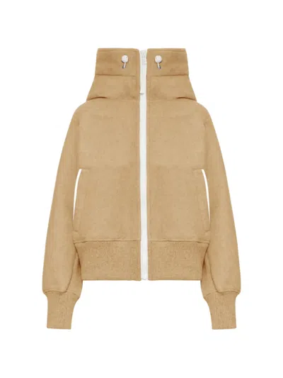 Canada Goose Hooded Bomber Jacket In Neutral