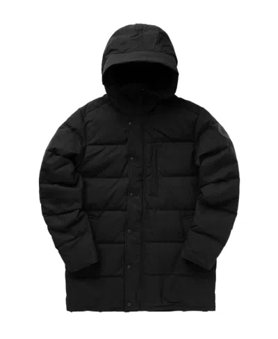 Canada Goose Hooded Buttoned Coat In Black