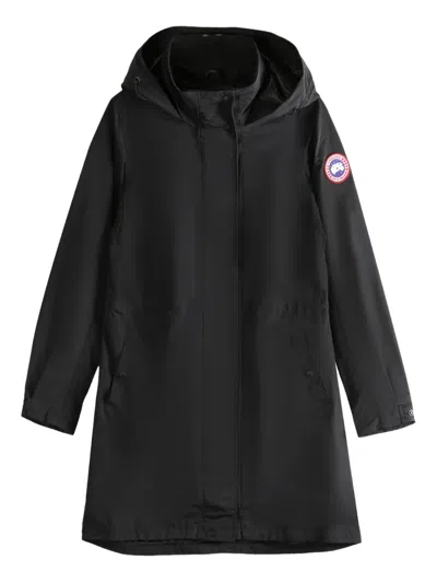 Canada Goose Hooded Coat In Black