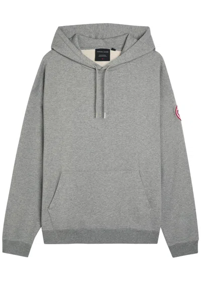 Canada Goose Hooded Sweatshirt Kangaroo Pocket Ribbed Cuffs Hem In Gray