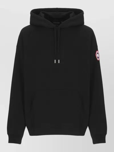 Canada Goose Hooded Cotton Sweatshirt Long Sleeves Pocket In Black