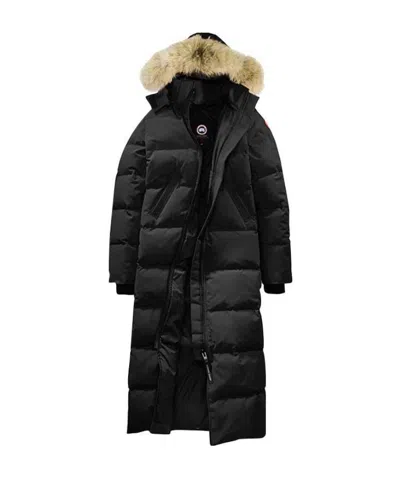 Canada Goose Hooded Down Jacket In Black