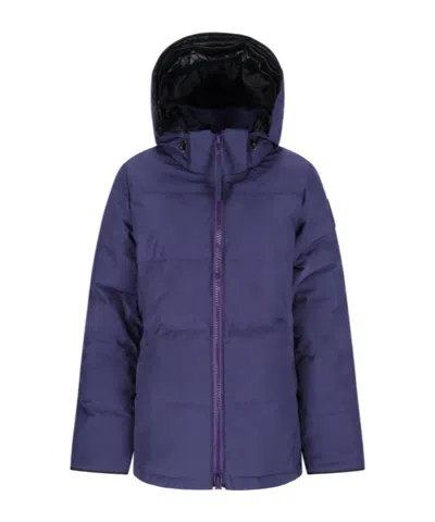 Canada Goose Hooded Down Jacket In Blue