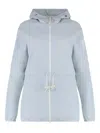 Canada Goose Windbreaker With Adjustable Drawstring Waist And Hood In Blue