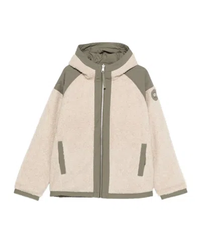 Canada Goose Hooded Fleece Jacket In White