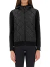 Canada Goose Hybridge Quilted Knitted Down Hoodie In Black