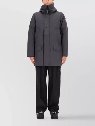 Canada Goose Hooded Jacket Featuring Front Pockets In Blue