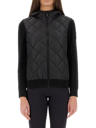 Canada Goose Hybridge Cardigan With Padded Front Panel In Black