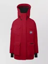 Canada Goose Hooded Jackets With Front Pockets And Adjustable Cuffs In Red