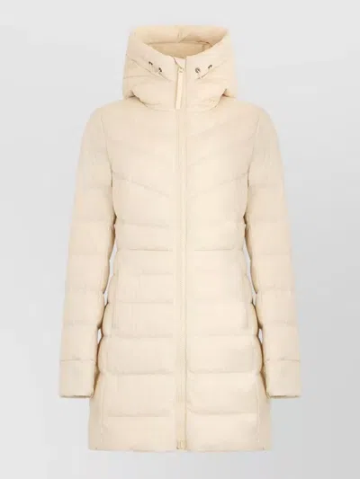 Canada Goose Hooded Long Padded Coat Quilted Design In Neutral