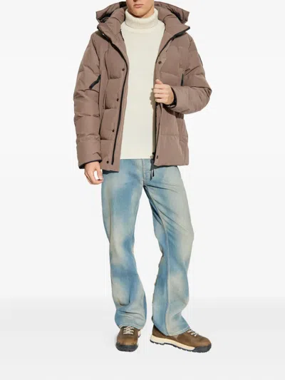 Canada Goose Hooded Padded Jacket In Brown
