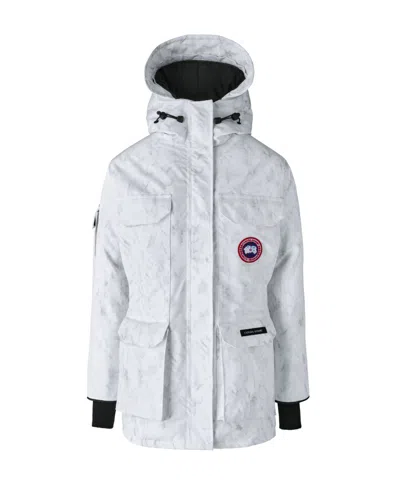 Canada Goose Hooded Parker Down Jacket In Silver