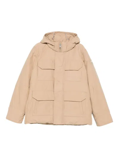 Canada Goose Hooded Pocketed Padded Jacket In Neutral